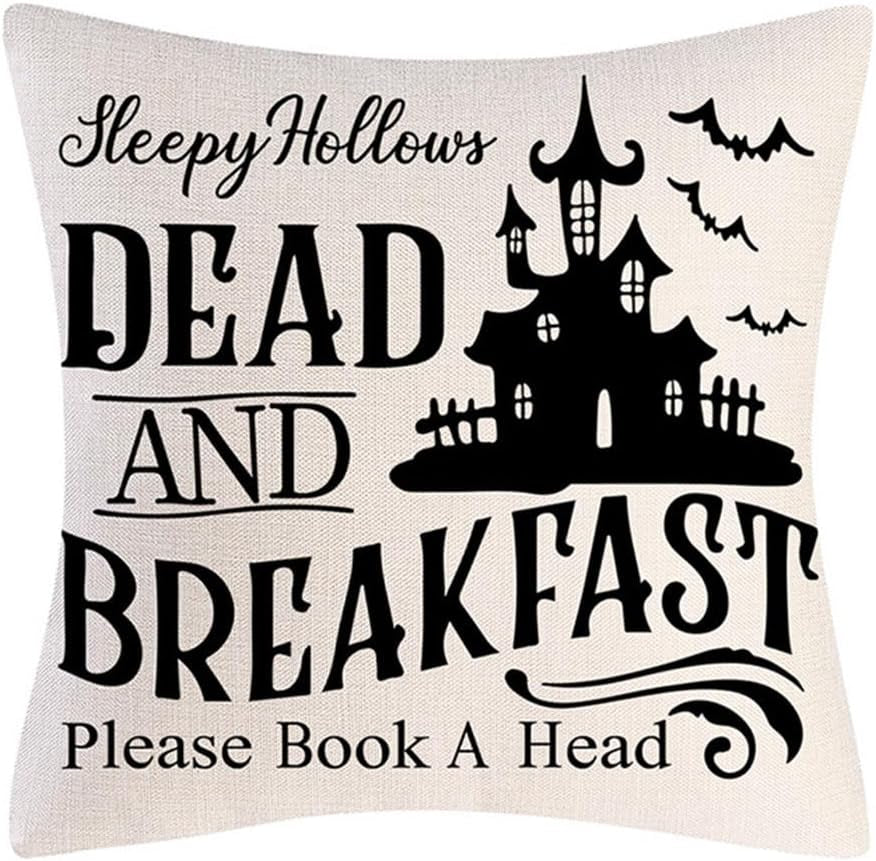 Halloween Decor Throw Pillow Covers Set of 4 Halloween Decorations Hocus Pocus Farmhouse Saying Fall Pillow Covers 18 X 18 Inches for Home Couch