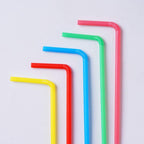 500 Pcs Colorful Disposable Plastic Flexible Straws.(0.23'' Diameter and 7.7" Long)