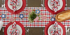 Classic Woven Tabletop Collection, Indoor/Outdoor Placemat Set, Round, 15" Diameter, Tango Red, 6 Piece
