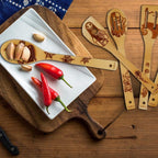 Unique Pattern Burned Wooden Spoons Nightmare before Christmas Kitchen Slotted Spoon House Warming Presents Bamboo Utensil Set
