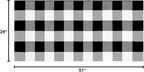 Buffalo Plaid Rug 24 X 51 Inch for Layered Hello Door Mats Washable Black and White Reversible Checked Outdoor Rugs Carpet for Front Door Entryway