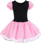 Toddler Girl Polka Dots Party Fancy Costume Tutu Dress up Dance Leotard Gymnastic Cosplay Cartoon Ear Headband