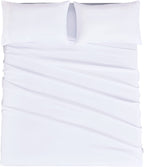 California King Size Sheet Set - Soft Microfiber Bed Sheets,Deep Pocket Fitted Sheet, Breathable, Wrinkle & Fade Resistant - 4 Piece (California King,White)