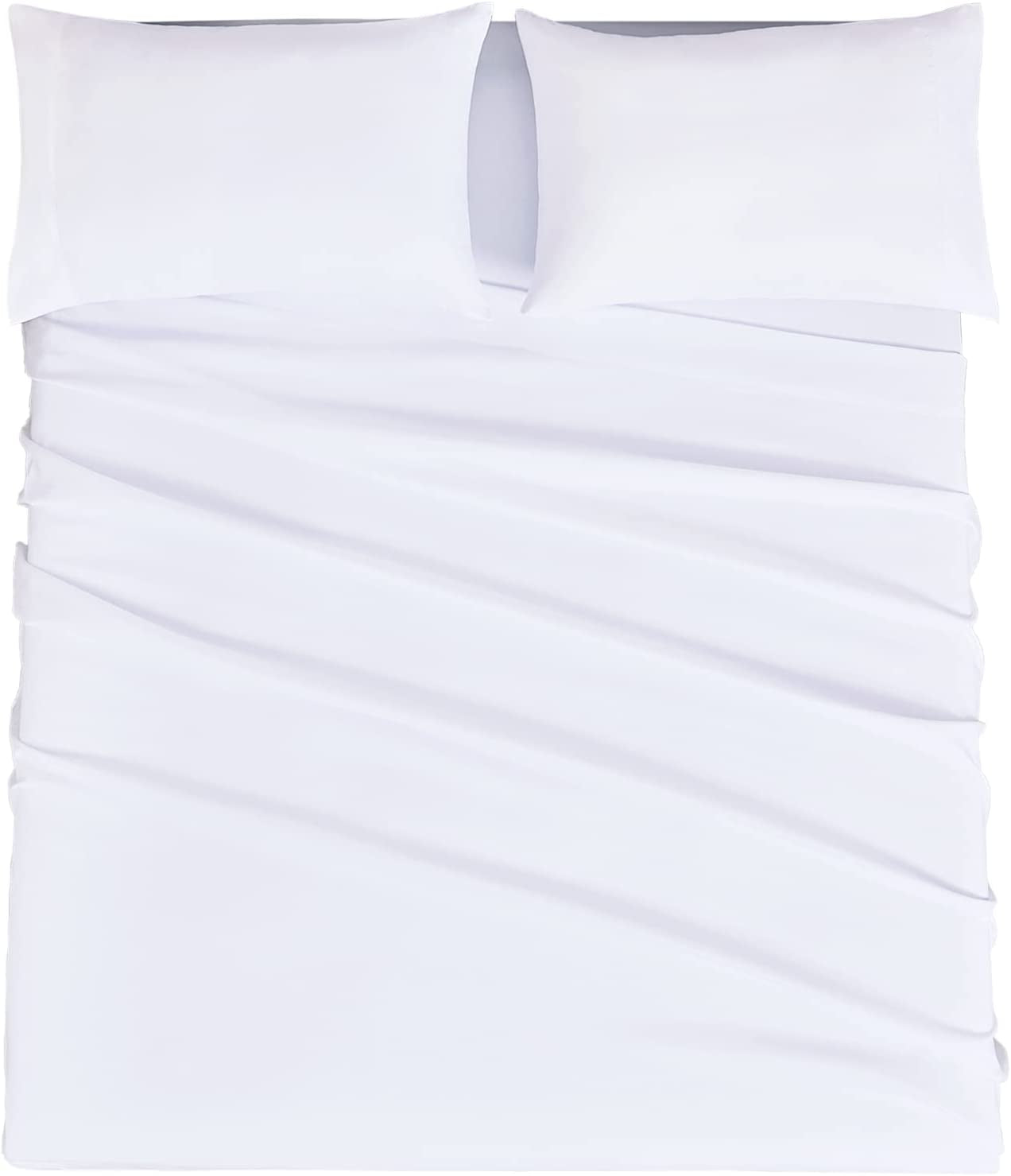 California King Size Sheet Set - Soft Microfiber Bed Sheets,Deep Pocket Fitted Sheet, Breathable, Wrinkle & Fade Resistant - 4 Piece (California King,White)