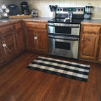 Cotton Buffalo Plaid Check Rug Black and White Rug Outdoor Porch Rugs Hand-Woven Braided Rug Farmhouse Rug Gingham Rug 27.5"X43.3"