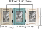 Rustic 3 Picture Frame 4X6 Triple Hinged Distressed Photo Frame for Tabletop Display, Picture College Frame Present for Holiday, Festival, Christmas