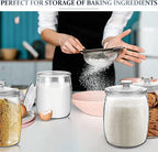 Wide Mouth Apothecary Jar with Lid, 0.5 Gallon Glass Jar for Kitchen Storage and Laundry Room Organization, 72 Oz Clear Glass Container for Cookie, Candy, Sugar, Flour, Nuts