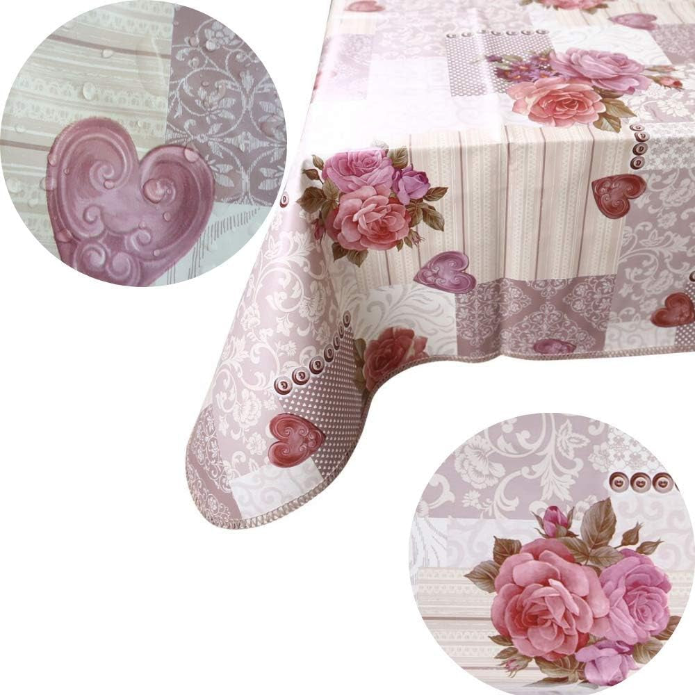 Heavy Duty Flannel Backed Vinyl Tablecloth with Flannel Backing Easy to Wipe-Clean Oilcloth Waterproof Plastic round Square Rectangle 55X55-55X71 Inch Table Cover