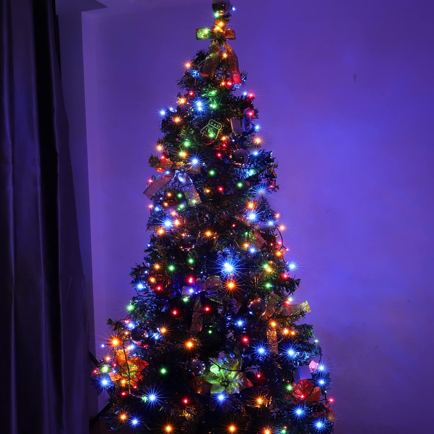 100-1000 LED Christmas Lights, Low Voltage Fairy String Lights with 8 Modes, Ideal for Xmax Tree, Garden, Home, Party, Halloween Festival Deco (Mixed-Color, 200 Leds)
