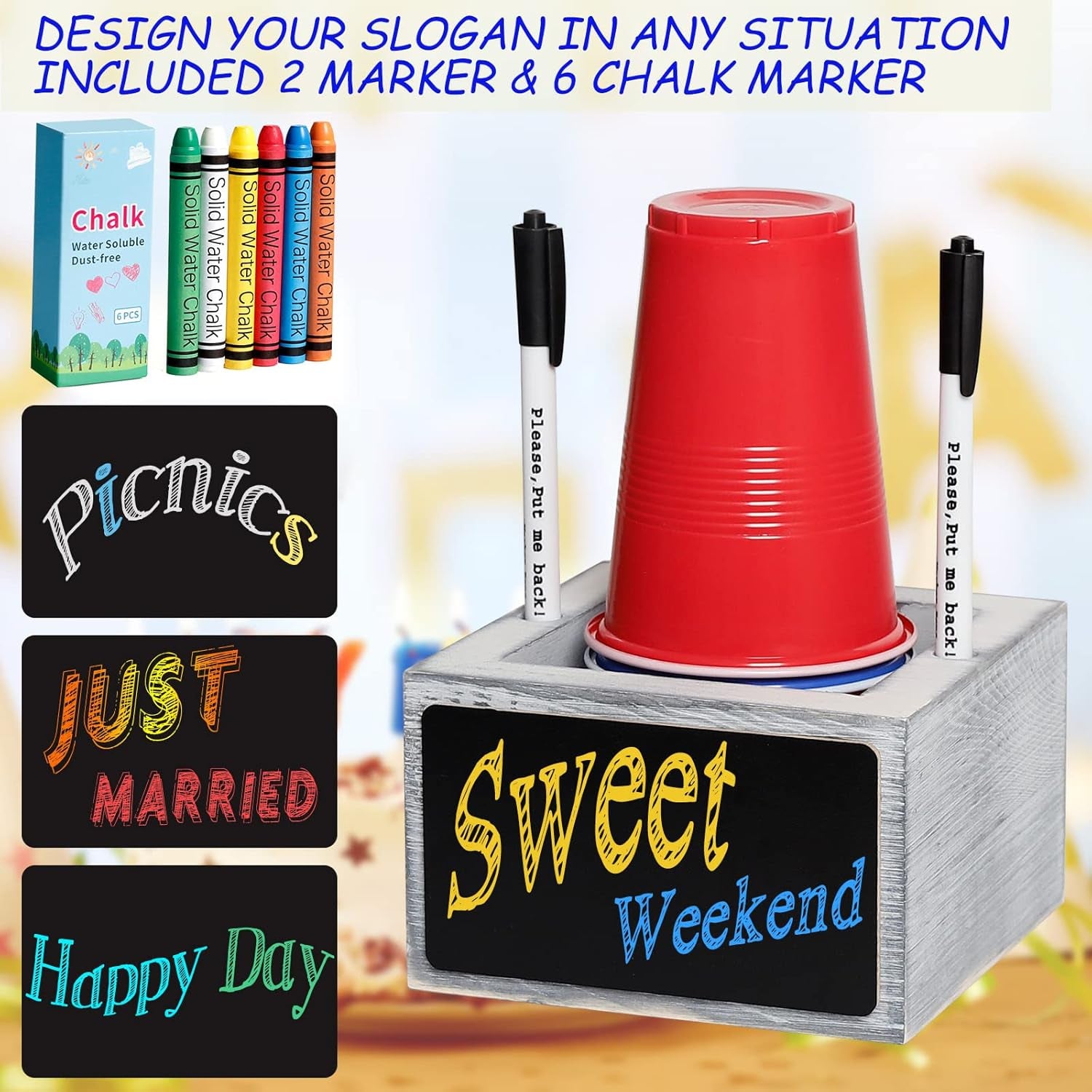 Disposable Cup Holder with Marker Slot