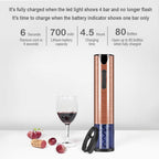 FLASNAKE Electric Wine Opener Rechargeable Cordless Automatic Corkscrew Wine Bottle Opener with Foil Cutter Stainless Steel Rose Gold …