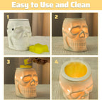 Halloween Wax Melt Warmer, Ceramic Skull Scentsy Wax Warmer for Scented Wax Melts, Electric Wax Melter Warmer for Candle & Fragrance Cubes