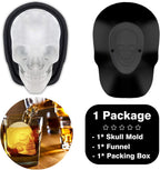 Extra Large 3D Skull Ice Cube Mold - Silicone Ice Molds for Whiskey with Funnel for Big Mouth Cup - Ice Maker with Resin Chocolate Sugar Mold for Parties (1 Pcs)
