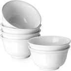 20Oz Ceramic Cereal Bowls - 6 White Kitchen Soup Bowls Set - Deep White Bowls for Soup, Cereal and Salad, Microwave and Dishwasher Safe