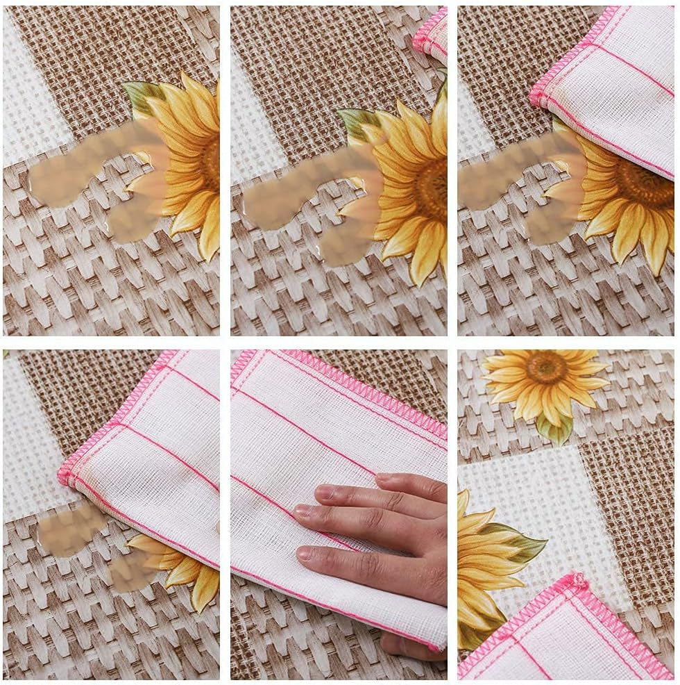 Vinyl Flannel Backed Tablecloth Waterproof Oil-Proof Square PVC Table Cloth Stain-Resistant Wipeable Indoor/Outdoor Picnic, BBQ and Dining Table Cover