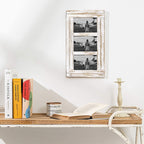 3 Picture Frames 4X6 for Wall, Photo Collage Frame Present for Christmas Birthday, Rustic Photo Frames for Home Wall Decor（White