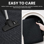 Washable Area Rug 4X6 Non Slip Rubber Backed Woven Rugs for Entryway Indoor Bedroom Rugs Kitchen Rug Floor Throw Carpet for Entrance Front Door Living Room, Black/Grey