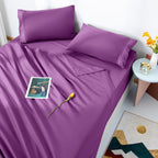 Bed Sheet Set Queen Size 16 Inches Deep Pocket 1800 Thread Count 100% Microfiber Sheet,Bedding Super Soft Comfortable, Cool Warm,4 Piece（Purple）