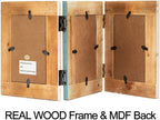 Rustic 3 Picture Frame 4X6 Triple Hinged Distressed Photo Frame for Tabletop Display, Picture College Frame Present for Holiday, Festival, Christmas