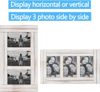 3 Picture Frames 4X6 for Wall, Photo Collage Frame Present for Christmas Birthday, Rustic Photo Frames for Home Wall Decor（White