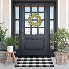 Black and White Checkered Rug - Premium 28" X 44" Buffalo Plaid Outdoor Rug - Front Porch Cotton Rug Entryway Patio - Buffalo Check Rug - Plaid Door Mat - Farmhouse Decor Washable