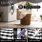 Black and White Checkered Rug - Premium 28" X 44" Buffalo Plaid Outdoor Rug - Front Porch Cotton Rug Entryway Patio - Buffalo Check Rug - Plaid Door Mat - Farmhouse Decor Washable