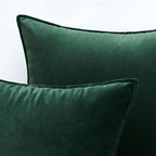 Pack of 2 Decorative Velvet Throw Pillow Cover Soft Pillowcase Solid Square Cushion Case for Sofa Bedroom Car 16X16 Inch Army Green