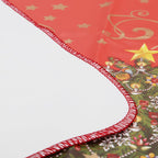 Heavy Duty Flannel Backed Vinyl Tablecloth with Flannel Backing Easy to Wipe-Clean Oilcloth Waterproof Plastic Rectangle 55X90 Inch Red Table Cover for Christmas