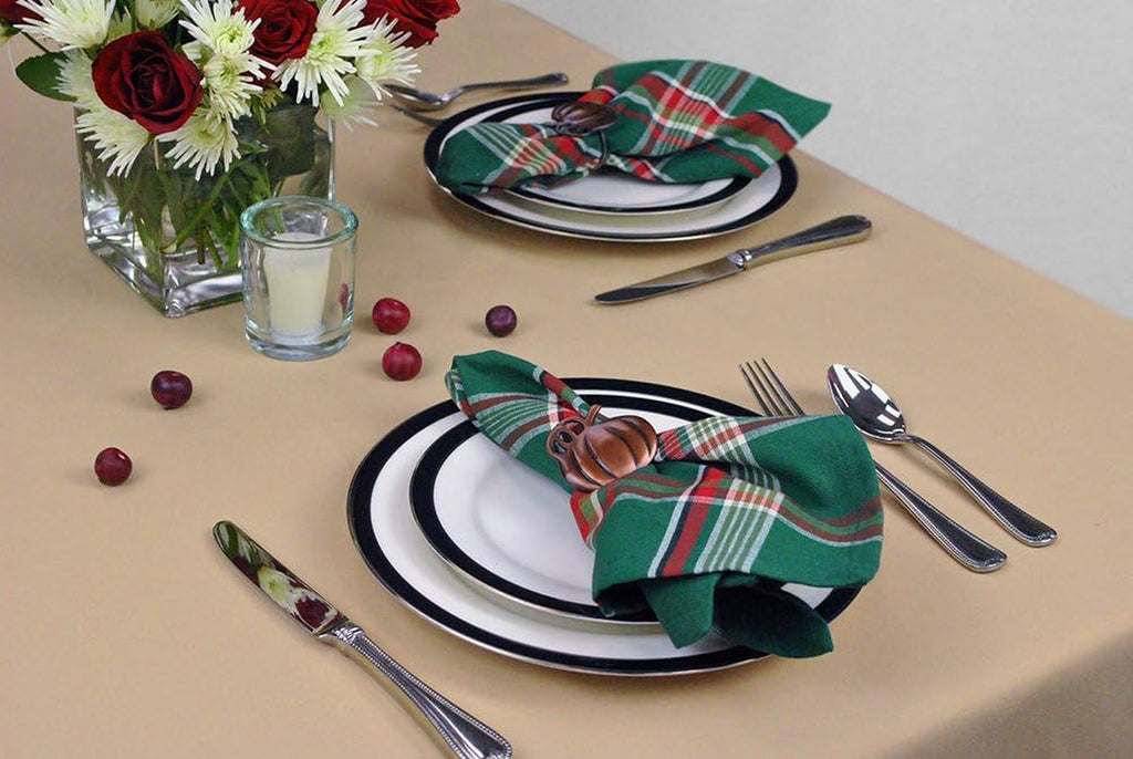 Christmas Thanksgiving Holiday Tabletop Décor Collection Decorative Napkin Ring Holder Set, 2" Diameter, Rustic Harvest Pumpkin, 6 Piece