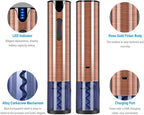 FLASNAKE Electric Wine Opener Rechargeable Cordless Automatic Corkscrew Wine Bottle Opener with Foil Cutter Stainless Steel Rose Gold …