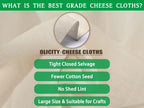 Cheese Cloths, Grade 100, 36X36Inch, Reusable Cheese Cloth with Closed Edges Fabric Fine Mesh Cloth, Unbleached Cotton Muslin Cheesecloth for Straining, Cooking, Yogurt, Herbs,Crafts - 9 Sq.Ft