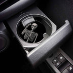 Cup Holders Car Coasters for Women/Men - 2 Pack Absorbent Ceramic Stone Drinks Coaster Set, Funny Skull Skeleton Halloween Victory