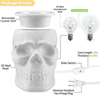 Halloween Wax Melt Warmer, Ceramic Skull Scentsy Wax Warmer for Scented Wax Melts, Electric Wax Melter Warmer for Candle & Fragrance Cubes