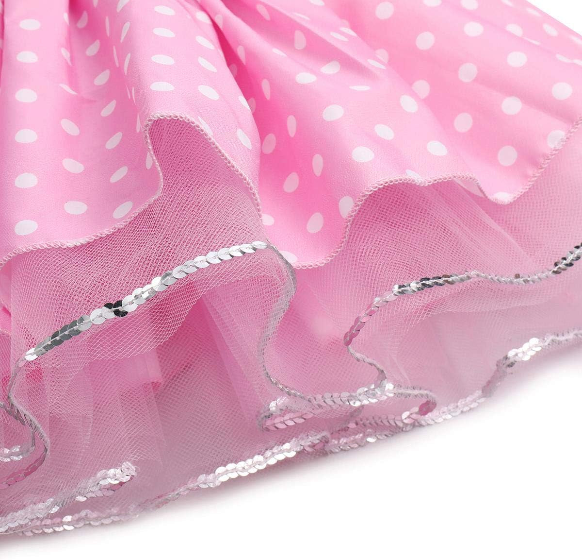 Toddler Girl Polka Dots Party Fancy Costume Tutu Dress up Dance Leotard Gymnastic Cosplay Cartoon Ear Headband