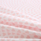 Kids Bed Sheets Twin Pink Heart Printed Sheets for Girls, Soft Lightweight Microfiber Easy Wash Bedding Set (1 Fitted Sheet + 1 Flat Sheet + 1 Pillowcase)