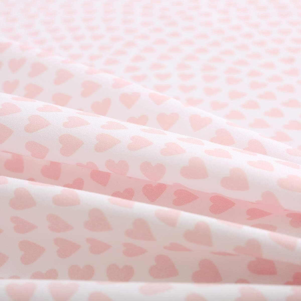 Kids Bed Sheets Twin Pink Heart Printed Sheets for Girls, Soft Lightweight Microfiber Easy Wash Bedding Set (1 Fitted Sheet + 1 Flat Sheet + 1 Pillowcase)