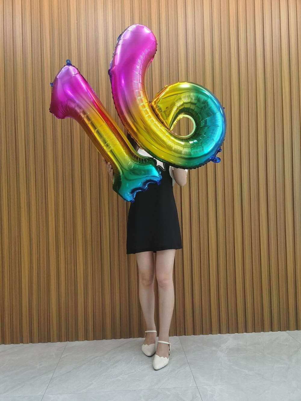 40 Inch Rainbow Large Number 5 Balloons Giant Helium Foil Mylar Digital Gradient Colorful 0 to 9 Balloon 5Th Girl Rainbow Birthday Party Decorations Supplies