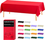 Plastic Table Cloth Disposable, 12 Pack Red Rectangle Tablecloth Individually Wrapped for Indoor&Outdoor, 54 X 108 Inch Table Cover for Party, Picnic, Birthday, Wedding & Dinner