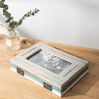 Rustic 3 Picture Frame 4X6 Triple Hinged Distressed Photo Frame for Tabletop Display, Picture College Frame Present for Holiday, Festival, Christmas