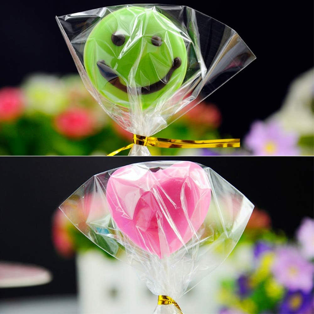 Cake Pop Bags,  300 Pcs Cellophane Treat Bags 3X5 with 300 Twist Ties 1.4 Mils Thickness OPP Plastic Bags for Lollipop Candy Chocolate Cookie Wrapping Buffet
