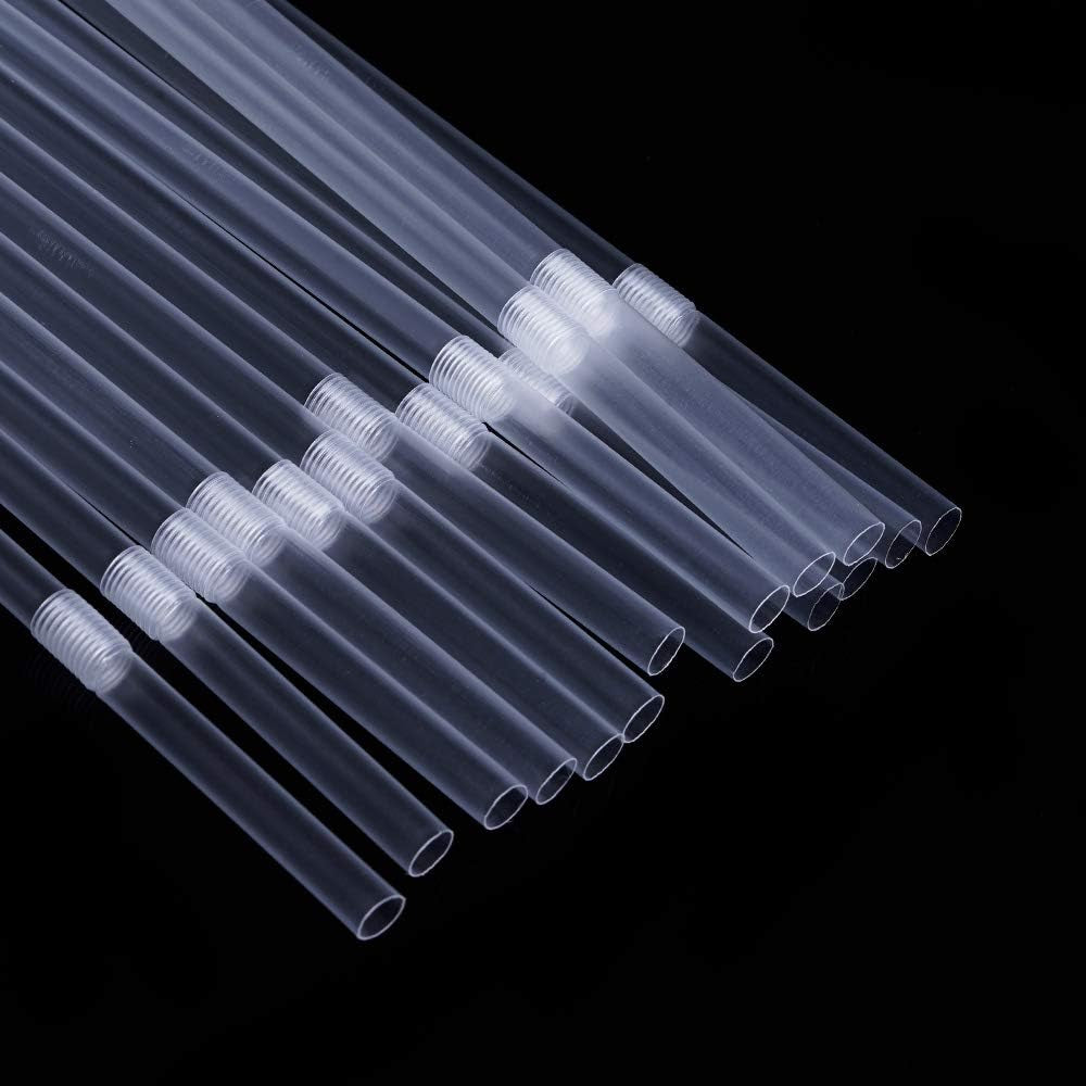 500 Pcs Clear Disposable Plastic Flexible Straws.(0.23'' Diameter and 7.7" Long)