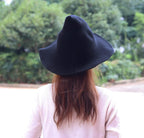 Women Halloween Witch Hat Wool Knitted Cap for Party Masquerade Cosplay Costume Accessory Daily