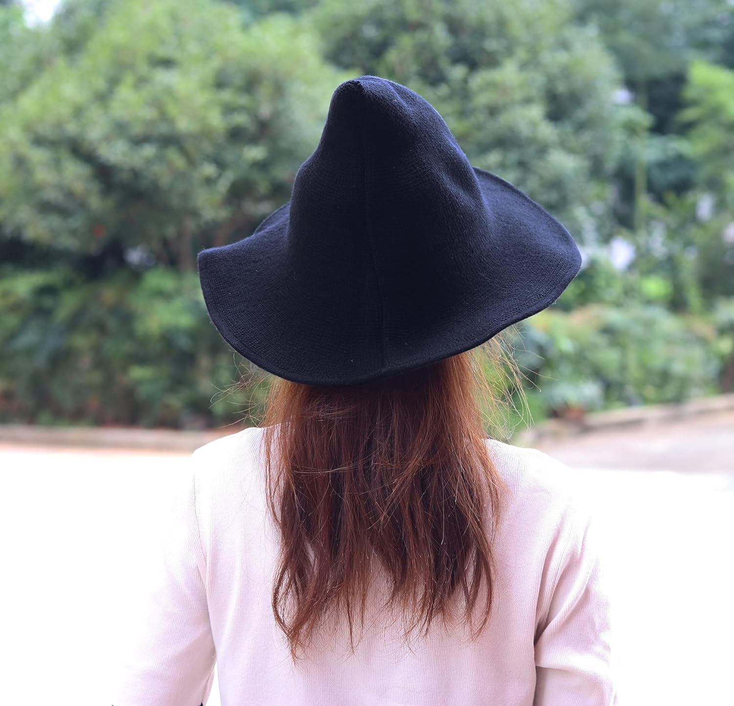 Women Halloween Witch Hat Wool Knitted Cap for Party Masquerade Cosplay Costume Accessory Daily
