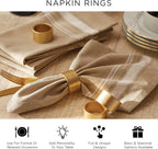Christmas Thanksgiving Holiday Tabletop Décor Collection Decorative Napkin Ring Holder Set, 2" Diameter, Rustic Harvest Pumpkin, 6 Piece