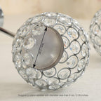 Silver Crystal Candle Holders，Candlestick Holders for Wedding Party Centerpiece