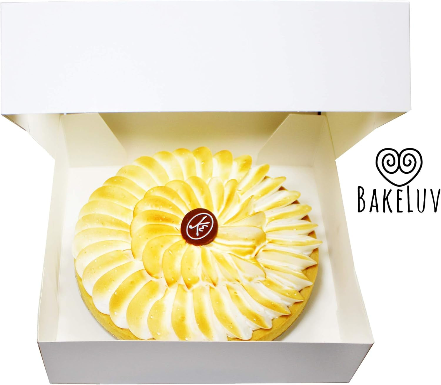Pie Boxes for 9 Inch Pie | White, 25 Pack | 9X9X2.5 Bakery Box with Window, 9X9 Cookie Box, 9 Inch Pastry Boxes with Window Bulk, Cake Boxes, Auto Pop Up