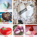 KZY Diamond Heart Shaped Mousse Cake Mold Trays, 8.7 Inch Silicone Dessert Baking Pan Safe Not Sticky Mould with 4 Pcs Wooden Hammers and 2 Chocolate Molds for Home Kitchen DIY Baking Tools (Pink)-L8