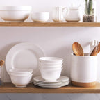20Oz Ceramic Cereal Bowls - 6 White Kitchen Soup Bowls Set - Deep White Bowls for Soup, Cereal and Salad, Microwave and Dishwasher Safe