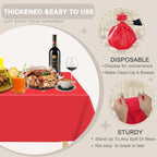 Plastic Table Cloth Disposable, 12 Pack Red Rectangle Tablecloth Individually Wrapped for Indoor&Outdoor, 54 X 108 Inch Table Cover for Party, Picnic, Birthday, Wedding & Dinner