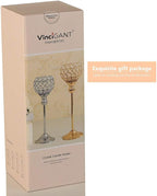 Silver Crystal Candle Holders，Candlestick Holders for Wedding Party Centerpiece